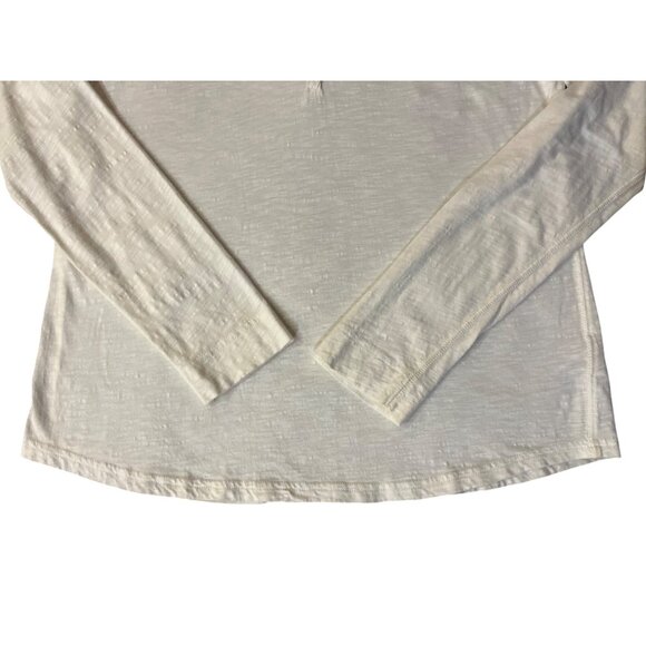 Eddie Bauer Cotton Henley Top Womens L Used Cream Button Trim Long Sleeve - Picture 13 of 14